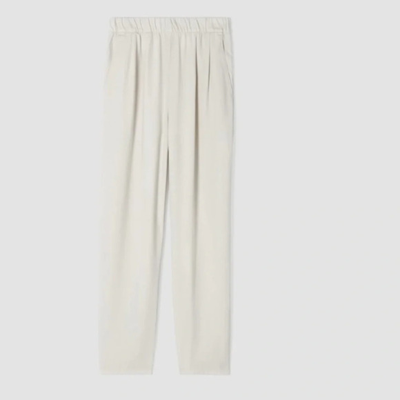 New Eileen Fisher Soft Twill Pleated Tapered Pant - Picture 1 of 10